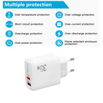 ที่ชาร์จ PD31 30W USB-C / Type-C + USB-A พร้อมสายข้อมูล 2-in-1 Type-C+8 Pin ปลั๊ก EU, ปลั๊ก EU + สายข้อมูล 2-in-1