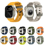 สายรัดนาฬิกาซิลิโคนหนาหัวเข็มขัดสีเทา Wild Path สำหรับ Apple Watch 46 มม. / 49 มม. / 45 มม. / 44 มม.