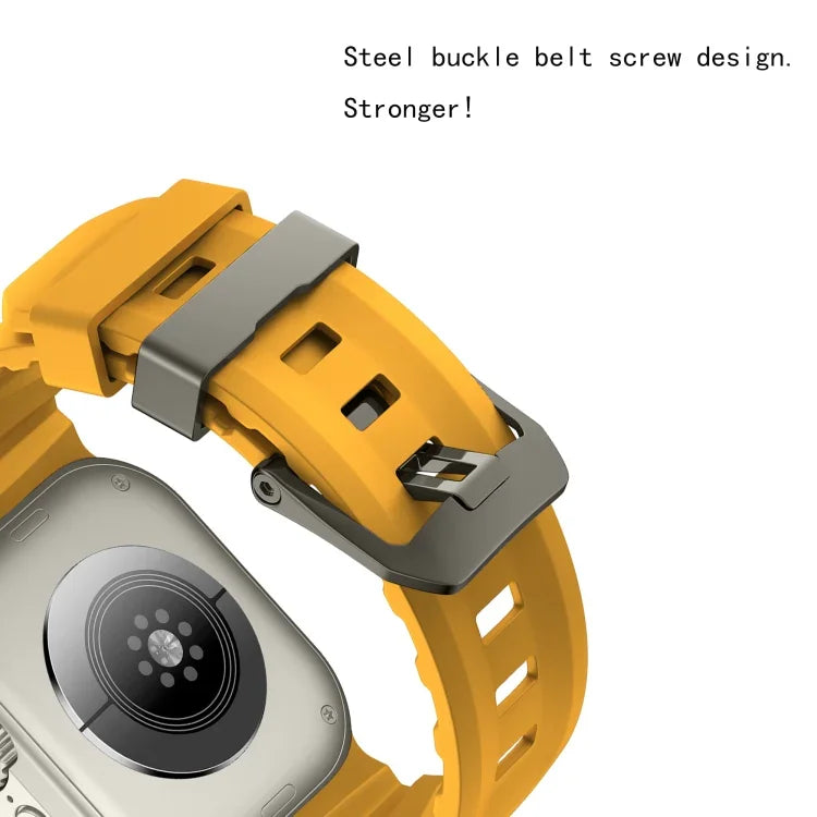 สายรัดนาฬิกาซิลิโคนหนาหัวเข็มขัดสีเทา Wild Path สำหรับ Apple Watch 46 มม. / 49 มม. / 45 มม. / 44 มม.