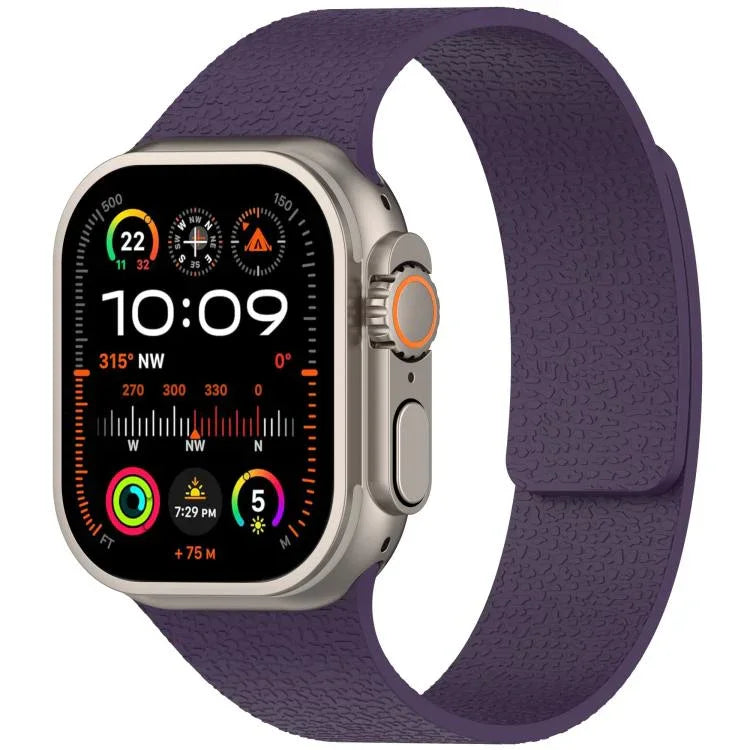 สายรัดนาฬิกาซิลิโคนแม่เหล็กลายลิ้นจี่ สำหรับ Apple Watch 46 มม. / 49 มม. / 45 มม. / 44 มม. และ Apple Watch 42 มม. / 41 มม. / 40 มม. / 38 มม.