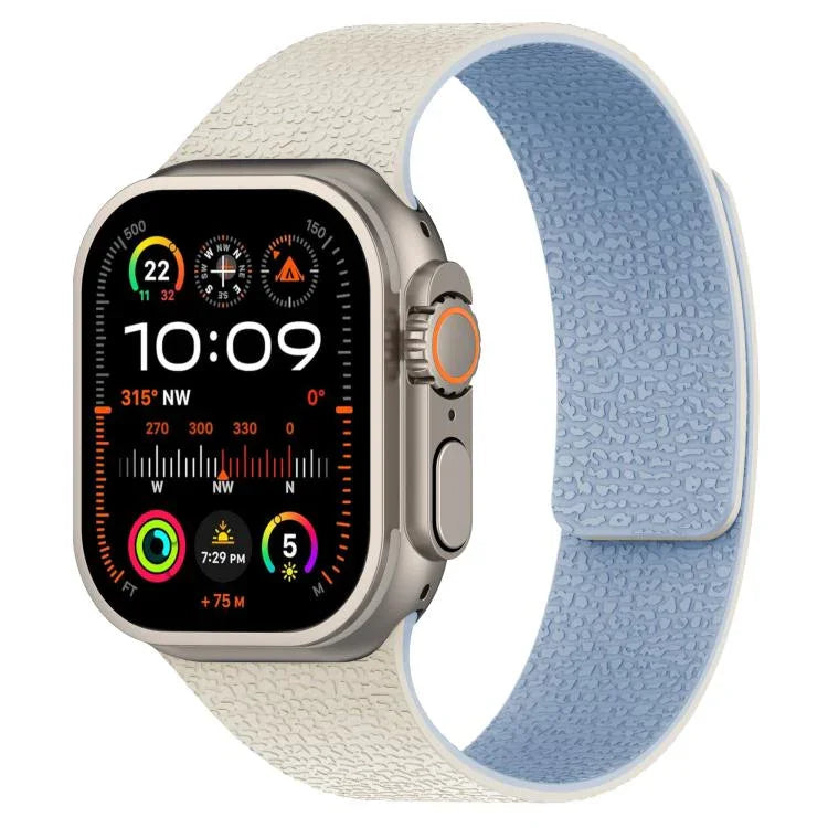 สายรัดนาฬิกาซิลิโคนแม่เหล็กลายลิ้นจี่ สำหรับ Apple Watch 46 มม. / 49 มม. / 45 มม. / 44 มม. และ Apple Watch 42 มม. / 41 มม. / 40 มม. / 38 มม.
