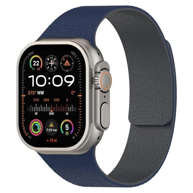 สายรัดนาฬิกาซิลิโคนแม่เหล็กลายลิ้นจี่ สำหรับ Apple Watch 46 มม. / 49 มม. / 45 มม. / 44 มม. และ Apple Watch 42 มม. / 41 มม. / 40 มม. / 38 มม.