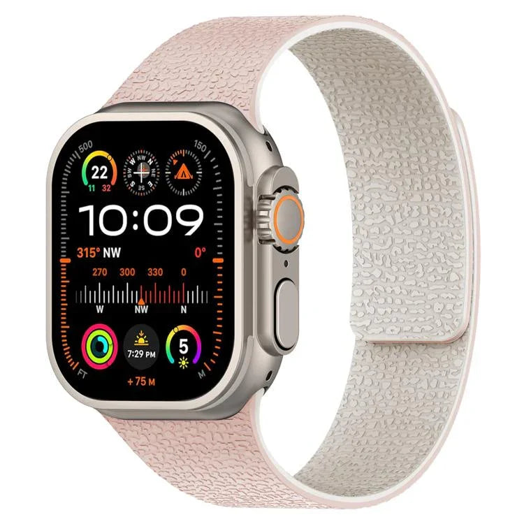 สายรัดนาฬิกาซิลิโคนแม่เหล็กลายลิ้นจี่ สำหรับ Apple Watch 46 มม. / 49 มม. / 45 มม. / 44 มม. และ Apple Watch 42 มม. / 41 มม. / 40 มม. / 38 มม.