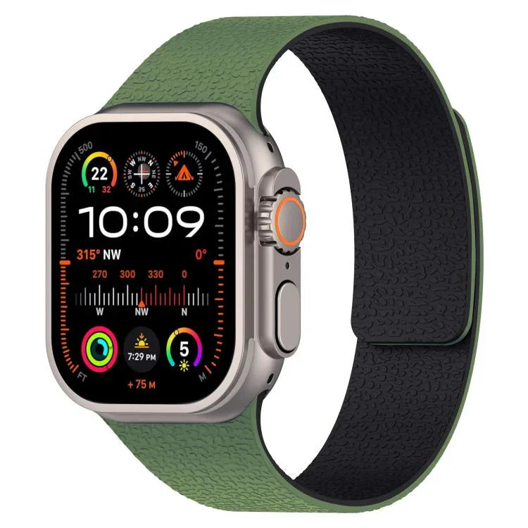 สายรัดนาฬิกาซิลิโคนแม่เหล็กลายลิ้นจี่ สำหรับ Apple Watch 46 มม. / 49 มม. / 45 มม. / 44 มม. และ Apple Watch 42 มม. / 41 มม. / 40 มม. / 38 มม.