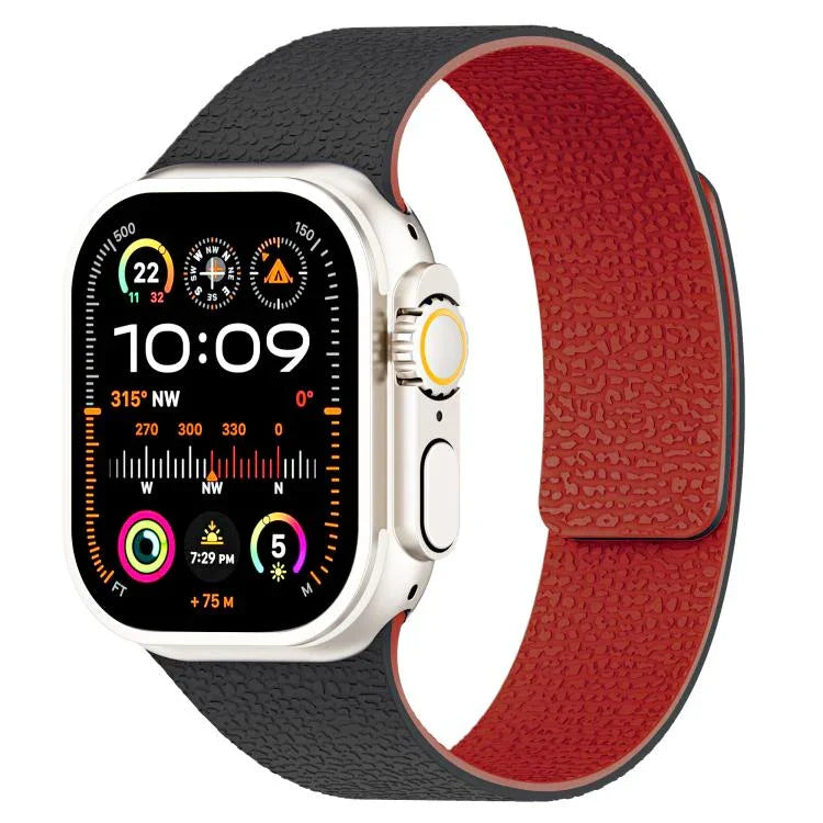 สายรัดนาฬิกาซิลิโคนแม่เหล็กลายลิ้นจี่ สำหรับ Apple Watch 46 มม. / 49 มม. / 45 มม. / 44 มม. และ Apple Watch 42 มม. / 41 มม. / 40 มม. / 38 มม.