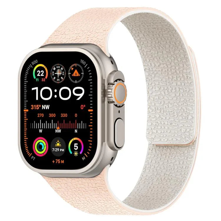 สายรัดนาฬิกาซิลิโคนแม่เหล็กลายลิ้นจี่ สำหรับ Apple Watch 46 มม. / 49 มม. / 45 มม. / 44 มม. และ Apple Watch 42 มม. / 41 มม. / 40 มม. / 38 มม.