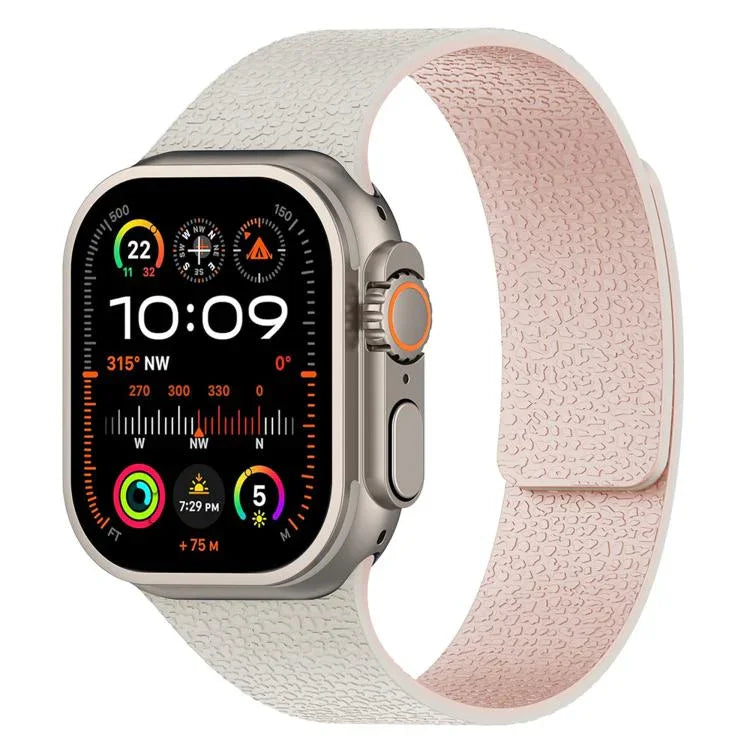 สายรัดนาฬิกาซิลิโคนแม่เหล็กลายลิ้นจี่ สำหรับ Apple Watch 46 มม. / 49 มม. / 45 มม. / 44 มม. และ Apple Watch 42 มม. / 41 มม. / 40 มม. / 38 มม.