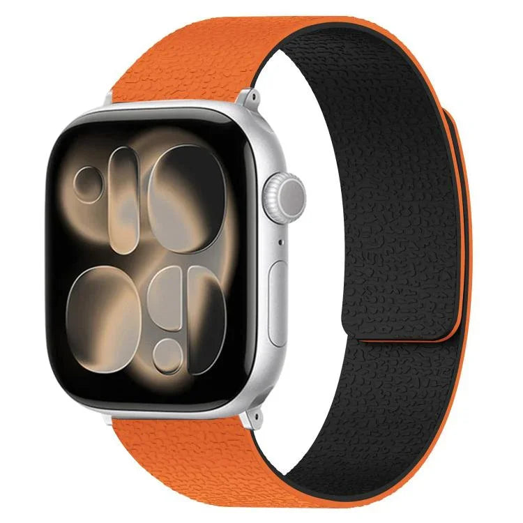 สายรัดนาฬิกาซิลิโคนแม่เหล็กลายลิ้นจี่ สำหรับ Apple Watch 46 มม. / 49 มม. / 45 มม. / 44 มม. และ Apple Watch 42 มม. / 41 มม. / 40 มม. / 38 มม.