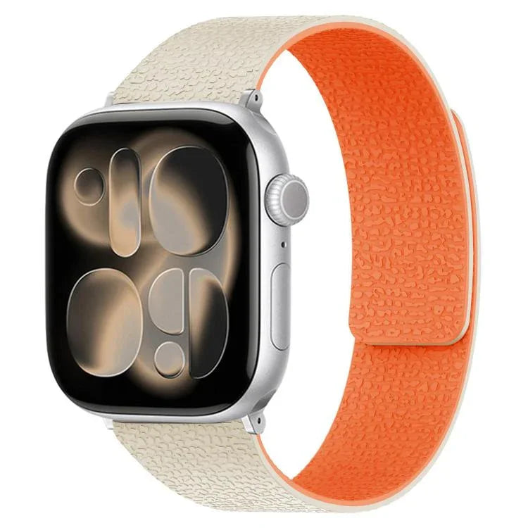 สายรัดนาฬิกาซิลิโคนแม่เหล็กลายลิ้นจี่ สำหรับ Apple Watch 46 มม. / 49 มม. / 45 มม. / 44 มม. และ Apple Watch 42 มม. / 41 มม. / 40 มม. / 38 มม.