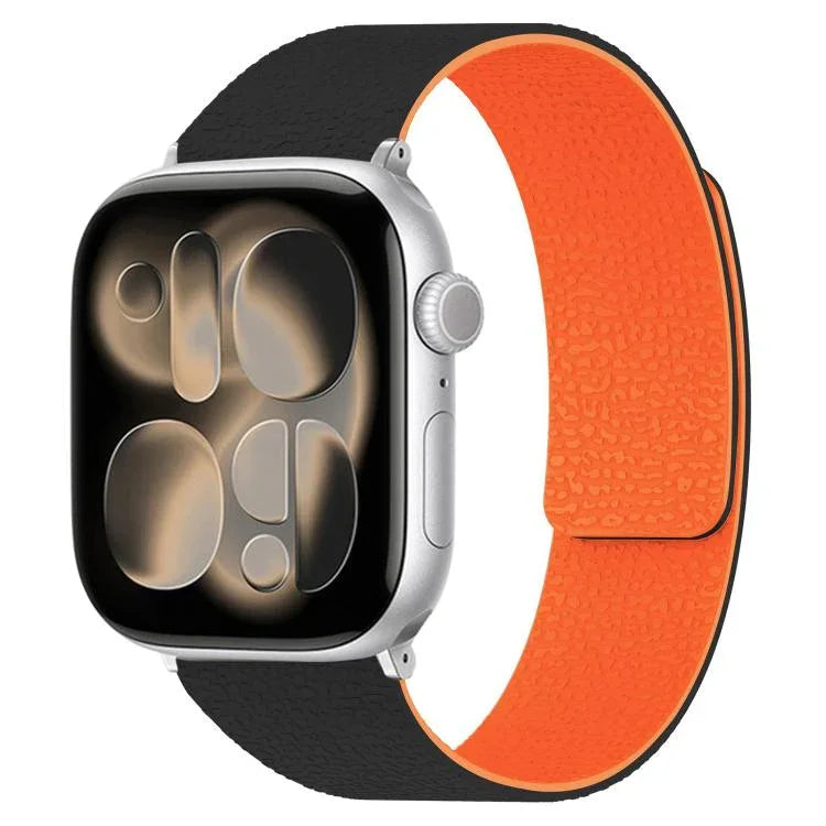 สายรัดนาฬิกาซิลิโคนแม่เหล็กลายลิ้นจี่ สำหรับ Apple Watch 46 มม. / 49 มม. / 45 มม. / 44 มม. และ Apple Watch 42 มม. / 41 มม. / 40 มม. / 38 มม.