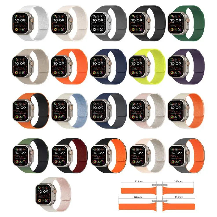 สายรัดนาฬิกาซิลิโคนแม่เหล็กลายลิ้นจี่ สำหรับ Apple Watch 46 มม. / 49 มม. / 45 มม. / 44 มม. และ Apple Watch 42 มม. / 41 มม. / 40 มม. / 38 มม.