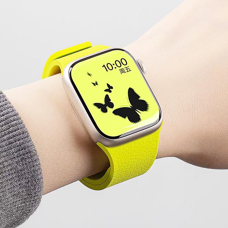 สายรัดนาฬิกาซิลิโคนแม่เหล็กลายลิ้นจี่ สำหรับ Apple Watch 46 มม. / 49 มม. / 45 มม. / 44 มม. และ Apple Watch 42 มม. / 41 มม. / 40 มม. / 38 มม.