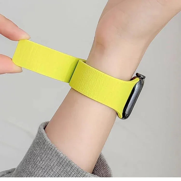 สายรัดนาฬิกาซิลิโคนแม่เหล็กลายลิ้นจี่ สำหรับ Apple Watch 46 มม. / 49 มม. / 45 มม. / 44 มม. และ Apple Watch 42 มม. / 41 มม. / 40 มม. / 38 มม.