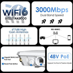 WAVLINK WN588HX3 AX3000 ตัวขยายสัญญาณ WiFi กลางแจ้งพร้อมเสาอากาศ 6 ต้น Dual Band WiFi Repeater ปลั๊ก US, UK, EU, AU