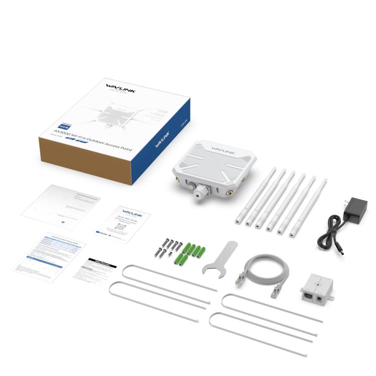 WAVLINK WN588HX3 AX3000 ตัวขยายสัญญาณ WiFi กลางแจ้งพร้อมเสาอากาศ 6 ต้น Dual Band WiFi Repeater ปลั๊ก US, UK, EU, AU