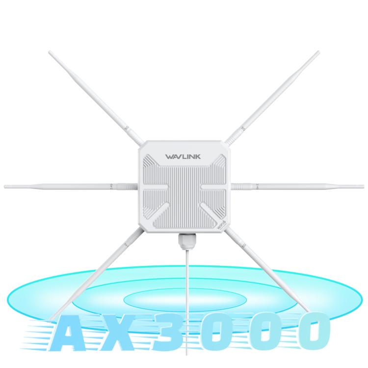 WAVLINK WN588HX3 AX3000 ตัวขยายสัญญาณ WiFi กลางแจ้งพร้อมเสาอากาศ 6 ต้น Dual Band WiFi Repeater ปลั๊ก US, UK, EU, AU