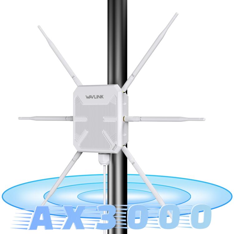 WAVLINK WN588HX3 AX3000 ตัวขยายสัญญาณ WiFi กลางแจ้งพร้อมเสาอากาศ 6 ต้น Dual Band WiFi Repeater ปลั๊ก US, UK, EU, AU