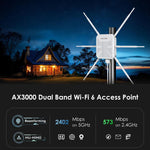 WAVLINK WN588HX3 AX3000 ตัวขยายสัญญาณ WiFi กลางแจ้งพร้อมเสาอากาศ 6 ต้น Dual Band WiFi Repeater ปลั๊ก US, UK, EU, AU