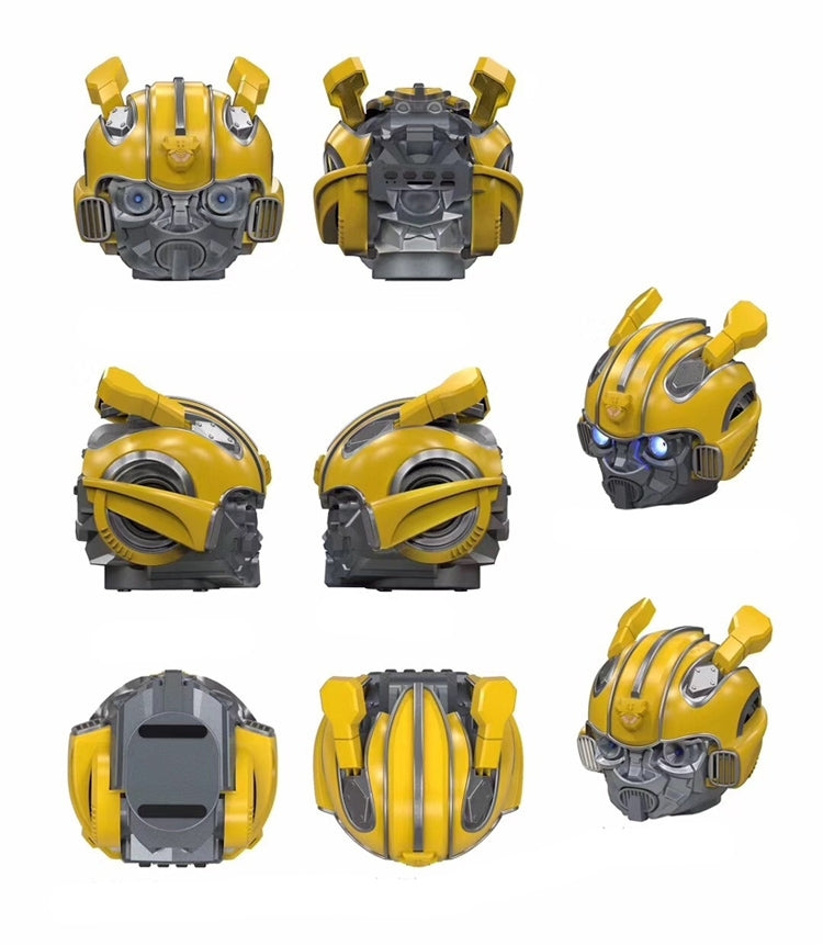 ลำโพงบลูทูธ 5.0 ลายการ์ตูน Bumblebee รองรับ TF, ฟังก์ชัน FM วัสดุโลหะ