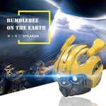 ลำโพงบลูทูธ 5.0 ลายการ์ตูน Bumblebee รองรับ TF, ฟังก์ชัน FM วัสดุโลหะ