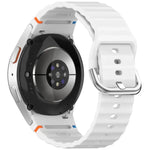 สายรัดนาฬิกาซิลิโคนลายคลื่นเย็บหัวเข็มขัดเงิน สำหรับ Samsung Galaxy Watch 7 40 / 44mm