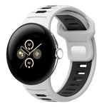 สายรัดนาฬิกาซิลิโคนสองสีแบบหัวเข็มขัดกลับด้าน สำหรับ Google Pixel Watch 4 / Watch 3 45mm