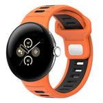 สายรัดนาฬิกาซิลิโคนสองสีแบบหัวเข็มขัดกลับด้าน สำหรับ Google Pixel Watch 4 / Watch 3 45mm