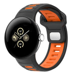 สายรัดนาฬิกาซิลิโคนสองสีแบบหัวเข็มขัดกลับด้าน สำหรับ Google Pixel Watch 4 / Watch 3 45mm