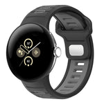 สายรัดนาฬิกาซิลิโคนสองสีแบบหัวเข็มขัดกลับด้าน สำหรับ Google Pixel Watch 4 / Watch 3 45mm