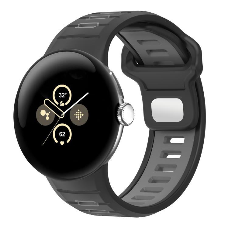 สายรัดนาฬิกาซิลิโคนสองสีแบบหัวเข็มขัดกลับด้าน สำหรับ Google Pixel Watch 4 / Watch 3 45mm