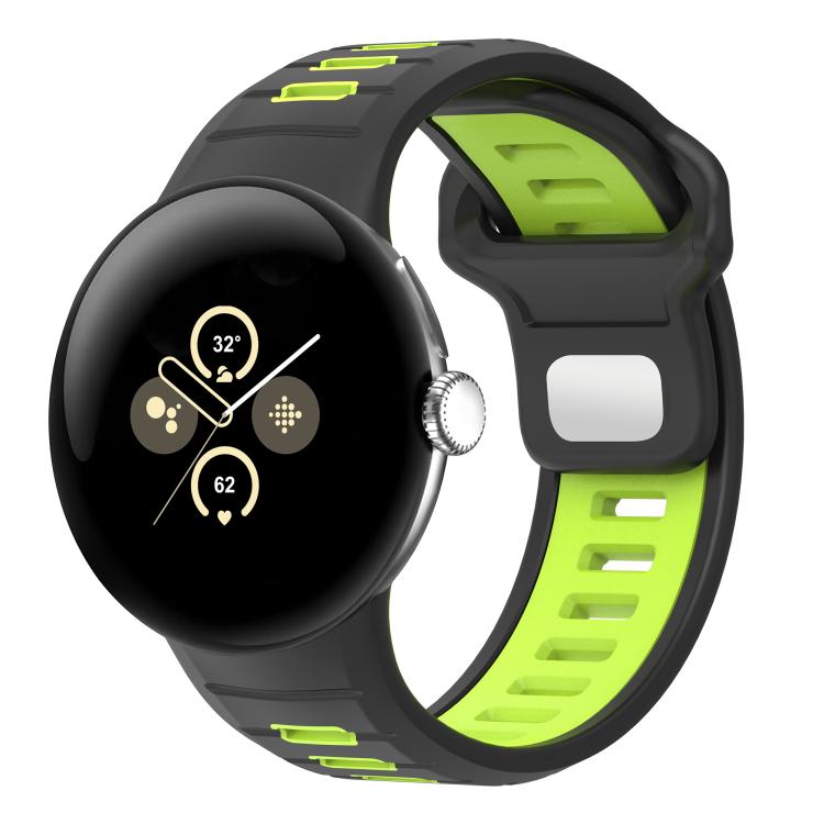สายรัดนาฬิกาซิลิโคนสองสีแบบหัวเข็มขัดกลับด้าน สำหรับ Google Pixel Watch 4 / Watch 3 45mm