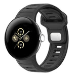 สายรัดนาฬิกาซิลิโคนสองสีแบบหัวเข็มขัดกลับด้าน สำหรับ Google Pixel Watch 4 / Watch 3 45mm