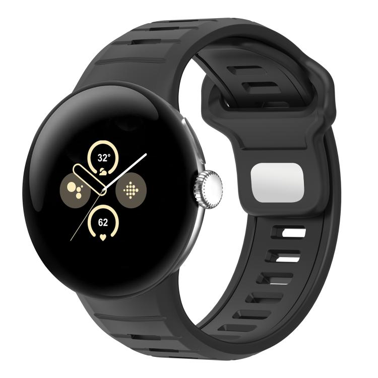 สายรัดนาฬิกาซิลิโคนสองสีแบบหัวเข็มขัดกลับด้าน สำหรับ Google Pixel Watch 4 / Watch 3 45mm