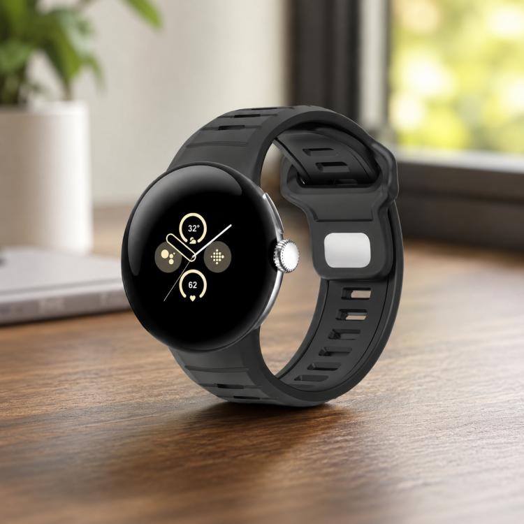สายรัดนาฬิกาซิลิโคนสองสีแบบหัวเข็มขัดกลับด้าน สำหรับ Google Pixel Watch 4 / Watch 3 45mm