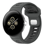 สายรัดนาฬิกาซิลิโคนสองสีแบบหัวเข็มขัดกลับด้าน สำหรับ Google Pixel Watch 4 / Watch 3 45mm