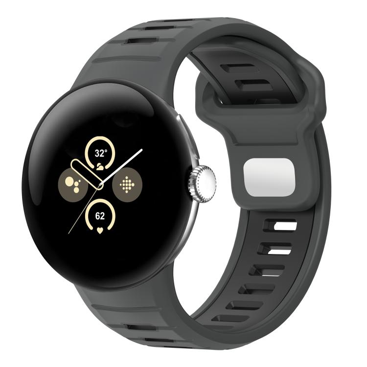 สายรัดนาฬิกาซิลิโคนสองสีแบบหัวเข็มขัดกลับด้าน สำหรับ Google Pixel Watch 4 / Watch 3 45mm