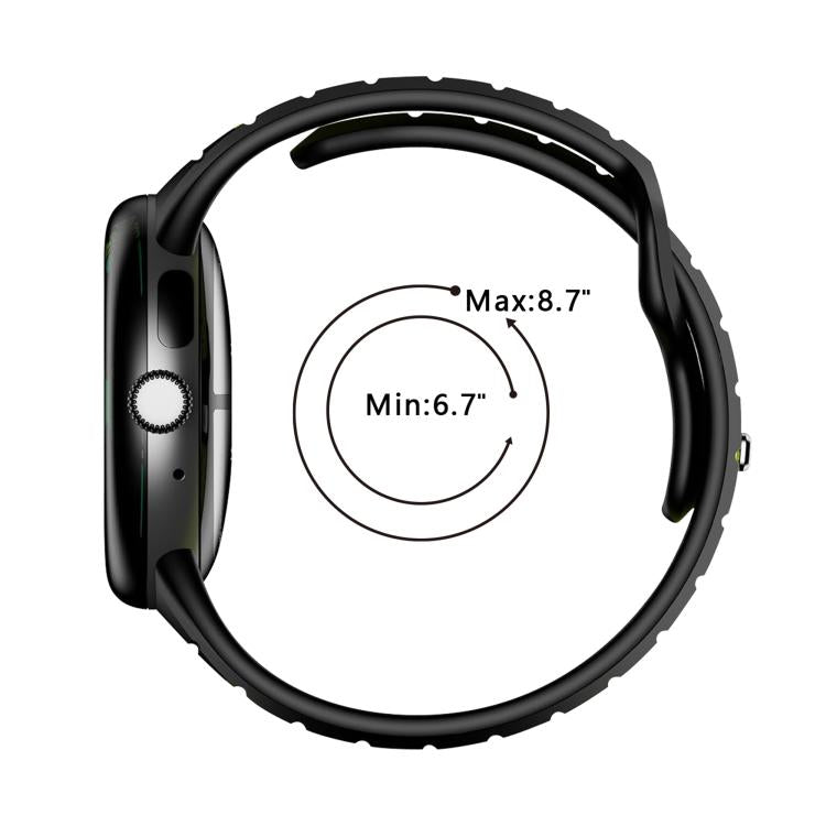 สายรัดนาฬิกาซิลิโคนสองสีแบบหัวเข็มขัดกลับด้าน สำหรับ Google Pixel Watch 4 / Watch 3 45mm