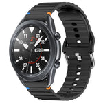 สายรัดนาฬิกาซิลิโคนลายคลื่นเย็บขนาด 22 มม. สำหรับ Samsung Galaxy Watch 3 45mm