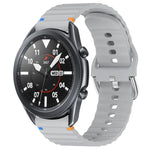 สายรัดนาฬิกาซิลิโคนลายคลื่นเย็บขนาด 22 มม. สำหรับ Samsung Galaxy Watch 3 45mm