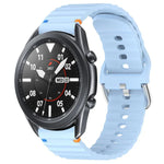 สายรัดนาฬิกาซิลิโคนลายคลื่นเย็บขนาด 22 มม. สำหรับ Samsung Galaxy Watch 3 45mm