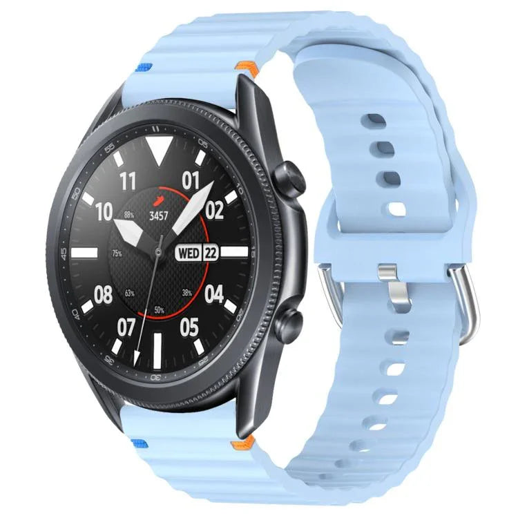สายรัดนาฬิกาซิลิโคนลายคลื่นเย็บขนาด 22 มม. สำหรับ Samsung Galaxy Watch 3 45mm