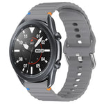 สายรัดนาฬิกาซิลิโคนลายคลื่นเย็บขนาด 22 มม. สำหรับ Samsung Galaxy Watch 3 45mm
