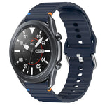 สายรัดนาฬิกาซิลิโคนลายคลื่นเย็บขนาด 22 มม. สำหรับ Samsung Galaxy Watch 3 45mm