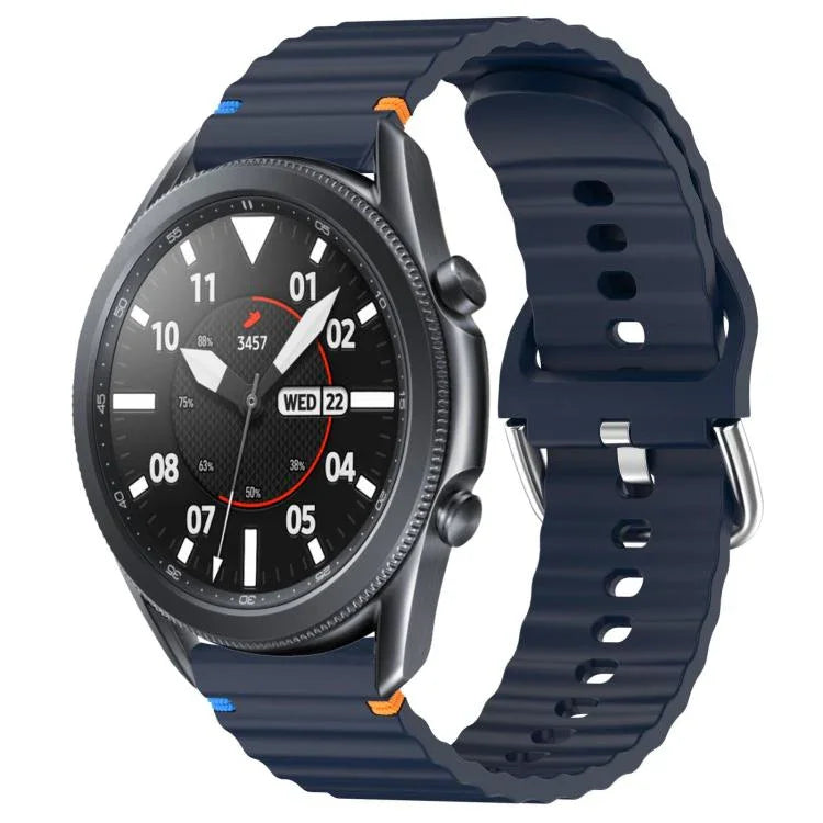 สายรัดนาฬิกาซิลิโคนลายคลื่นเย็บขนาด 22 มม. สำหรับ Samsung Galaxy Watch 3 45mm