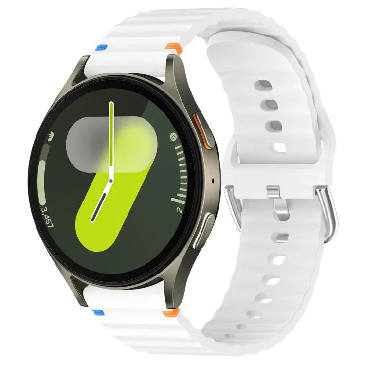 สายรัดนาฬิกาซิลิโคนลายคลื่นเย็บขนาด 20 มม. สำหรับ Samsung Galaxy Watch 7 40 / 44mm
