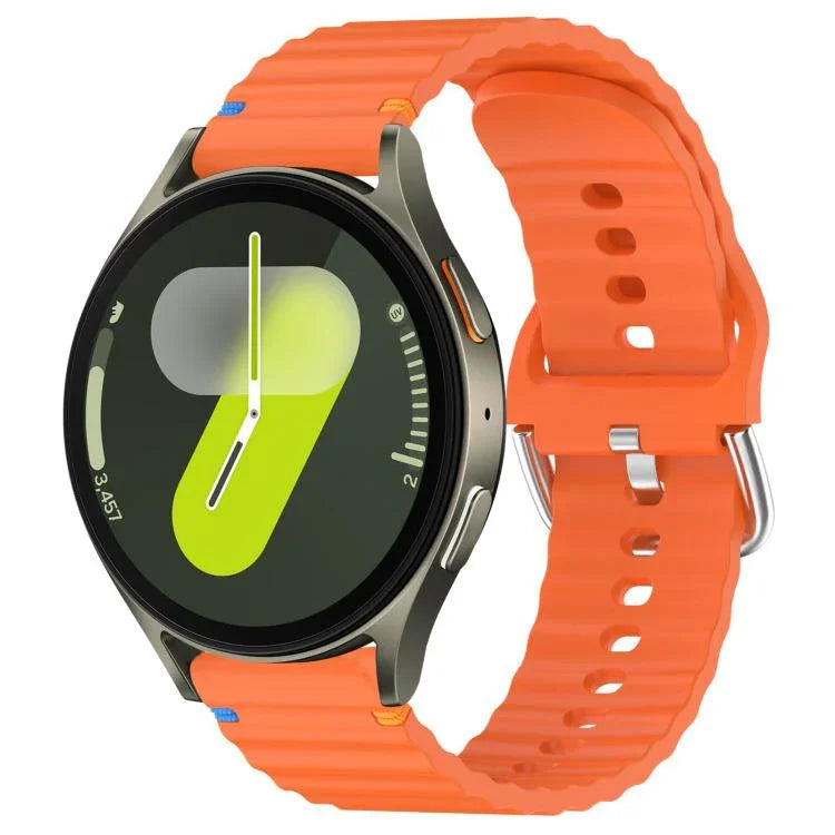 สายรัดนาฬิกาซิลิโคนลายคลื่นเย็บขนาด 20 มม. สำหรับ Samsung Galaxy Watch 7 40 / 44mm