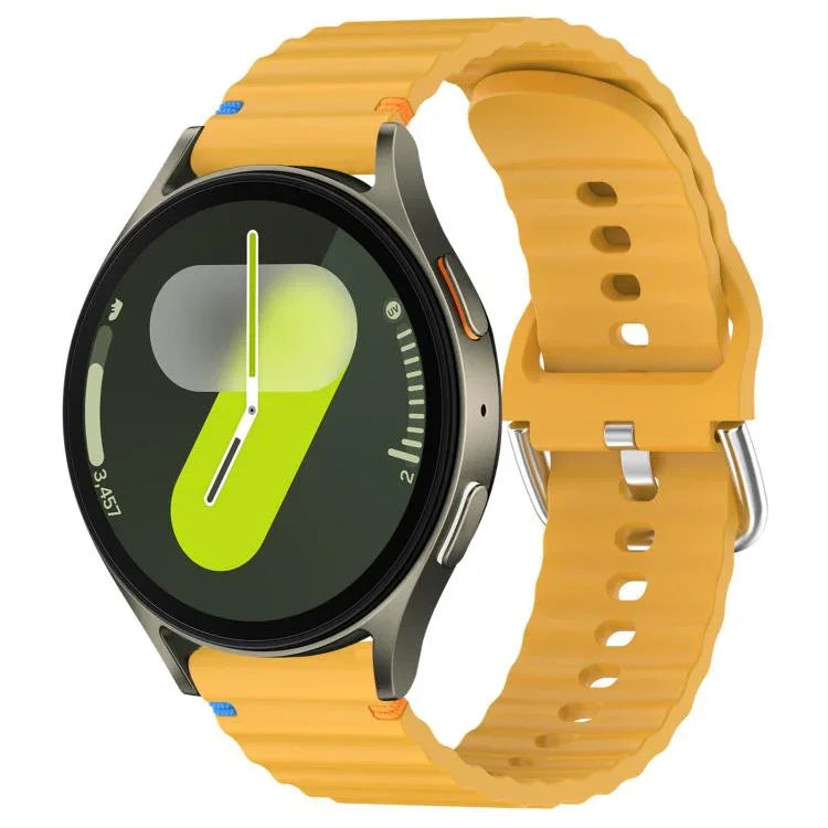 สายรัดนาฬิกาซิลิโคนลายคลื่นเย็บขนาด 20 มม. สำหรับ Samsung Galaxy Watch 7 40 / 44mm