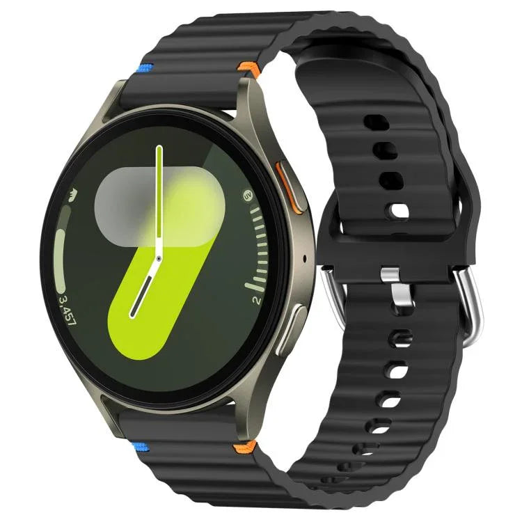 สายรัดนาฬิกาซิลิโคนลายคลื่นเย็บขนาด 20 มม. สำหรับ Samsung Galaxy Watch 7 40 / 44mm