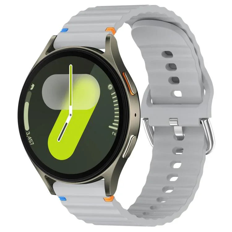 สายรัดนาฬิกาซิลิโคนลายคลื่นเย็บขนาด 20 มม. สำหรับ Samsung Galaxy Watch 7 40 / 44mm