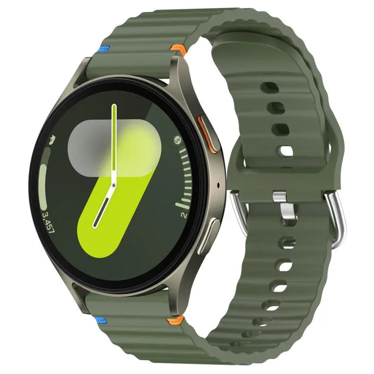 สายรัดนาฬิกาซิลิโคนลายคลื่นเย็บขนาด 20 มม. สำหรับ Samsung Galaxy Watch 7 40 / 44mm